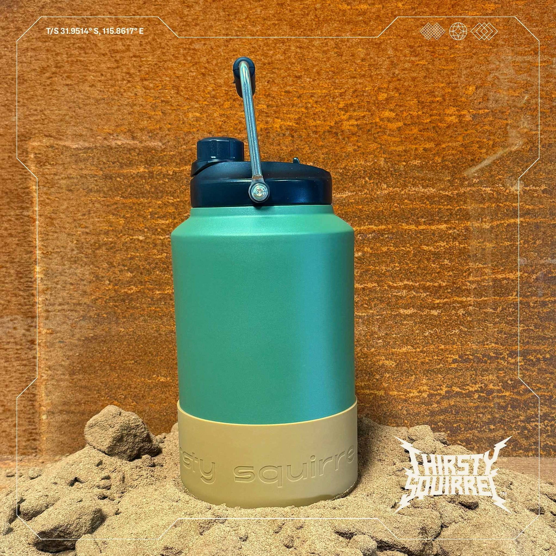 Thirsty Squirrel Water Bottle Green-Brown 3.8L