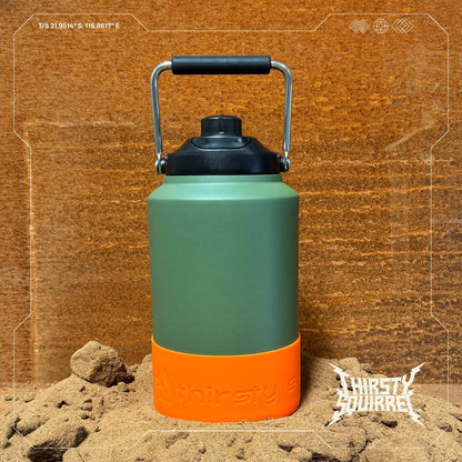 Thirsty Squirrel Water Bottle 3.8L Green Orange Base