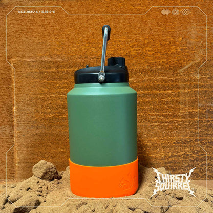 Thirsty Squirrel Water Bottle Green-Orange 3.8L