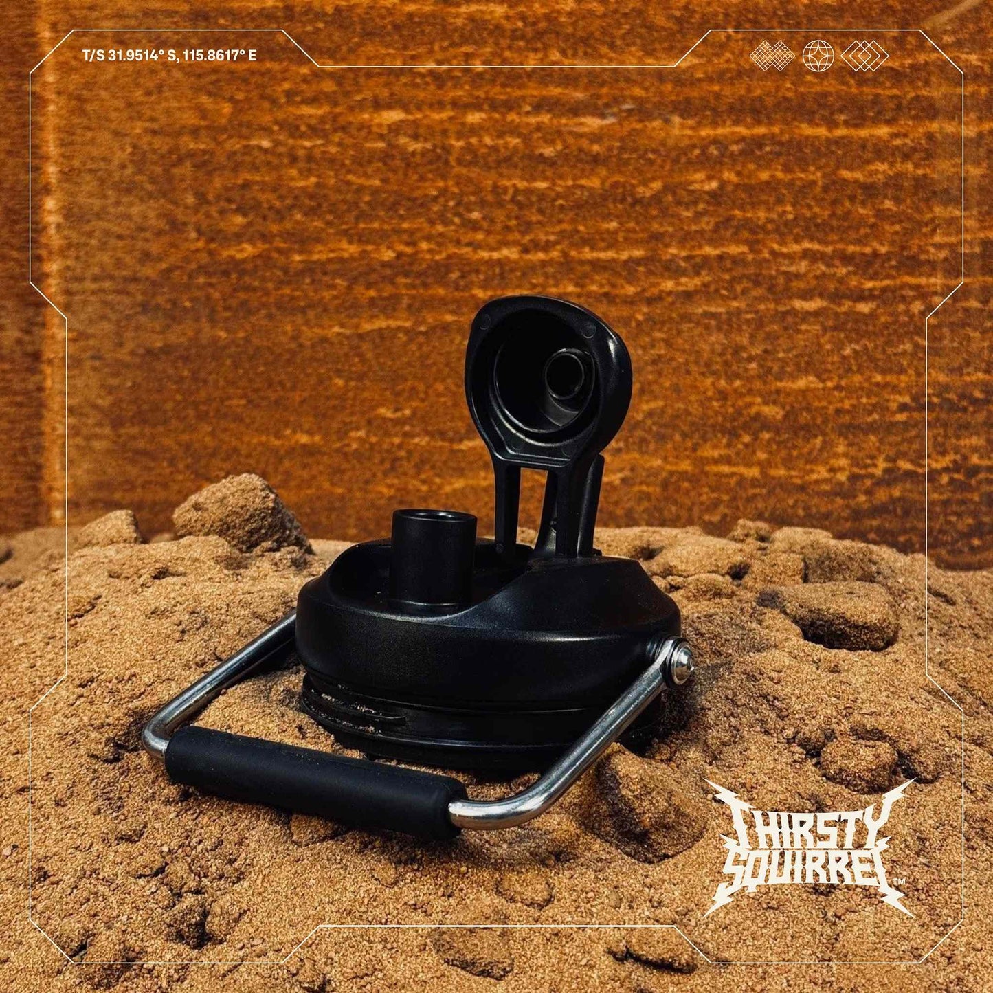Thirsty Squirrel Water Bottle Black-Orange 3.8L