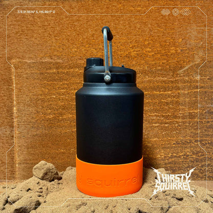 Thirsty Squirrel Water Bottle Black-Orange 3.8L