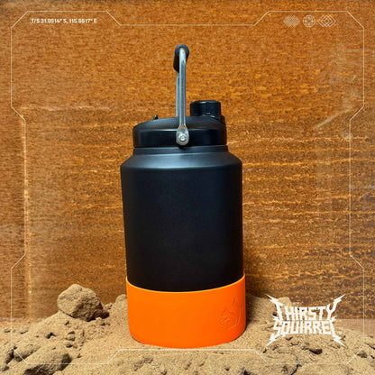 Thirsty Squirrel Water Bottle Black-Orange 3.8L