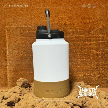 3.8L Large Water Bottle White & Brown – Thirsty Squirrel