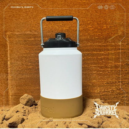 3.8L Large Water Bottle White & Brown – Thirsty Squirrel