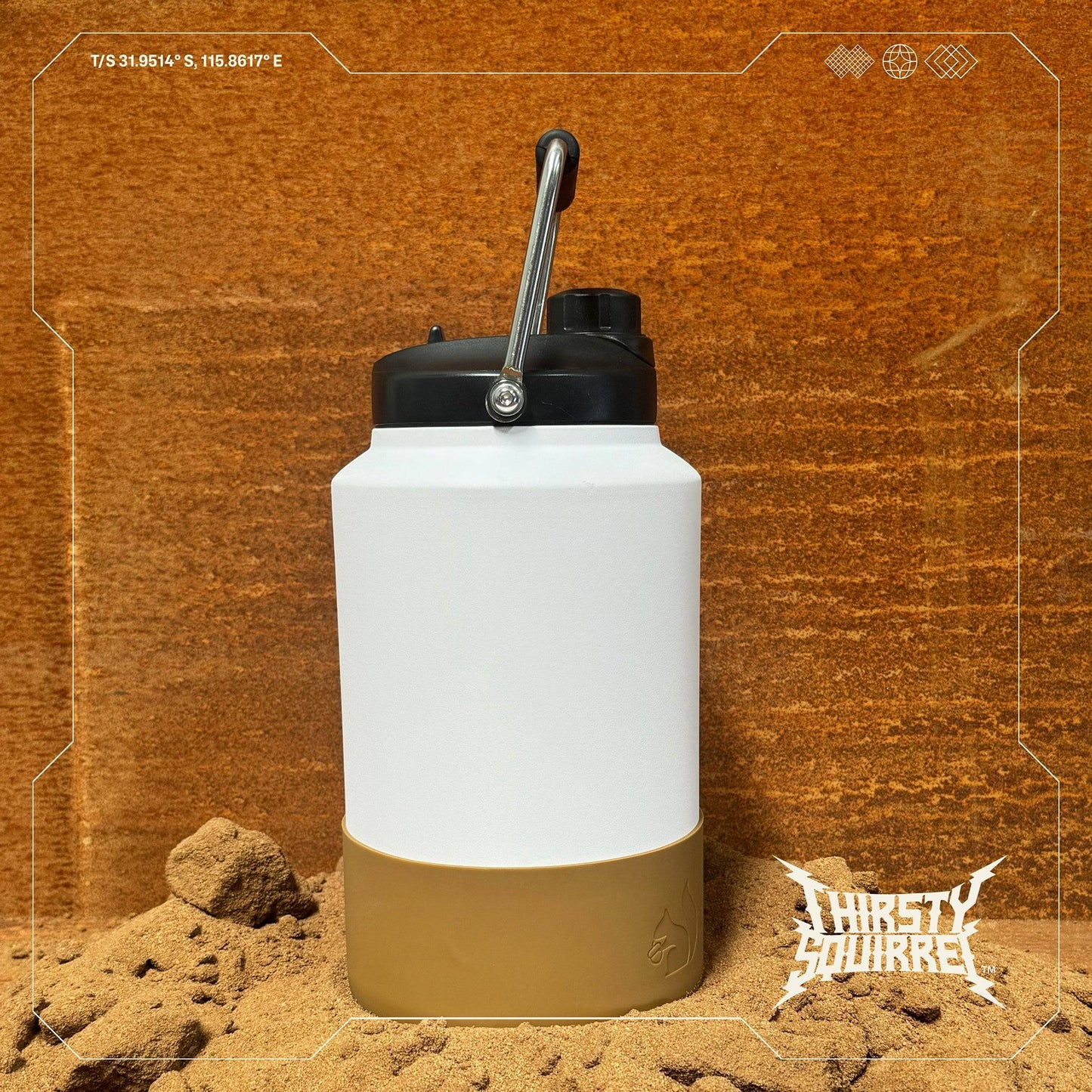 3.8L Large Water Bottle White & Brown – Thirsty Squirrel
