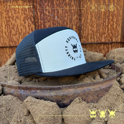 Thirsty Squirrel Black and white Snapback Cap
