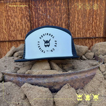 Thirsty Squirrel Black and white Snapback Cap