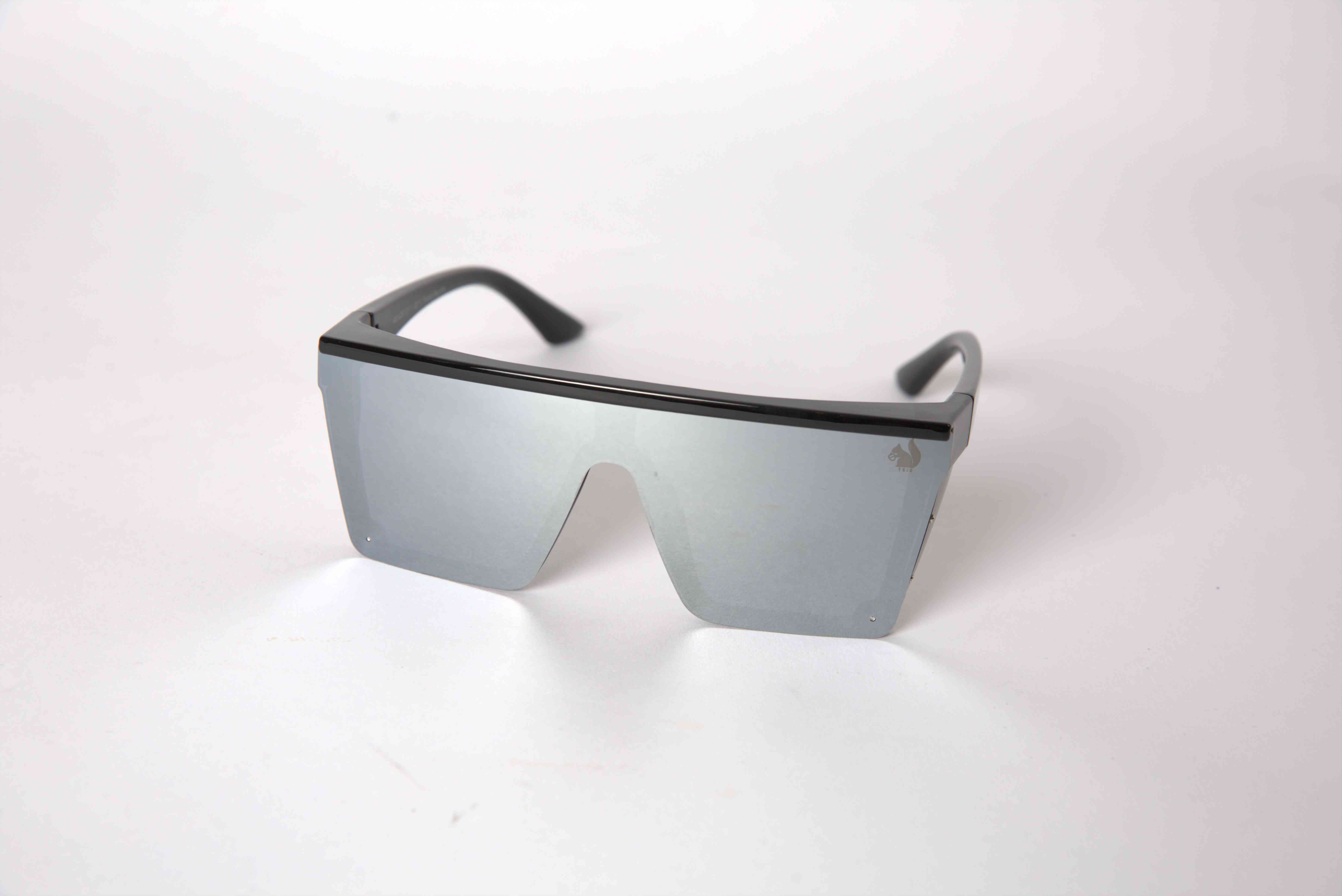 Safety Glasses - Chrome Tin, Black Edge Frame.