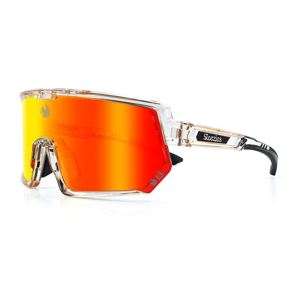 Thirsty Squirrel Steezies - Safety Glasses - AS 1337 Complaiant  -  gold frame with red lens
